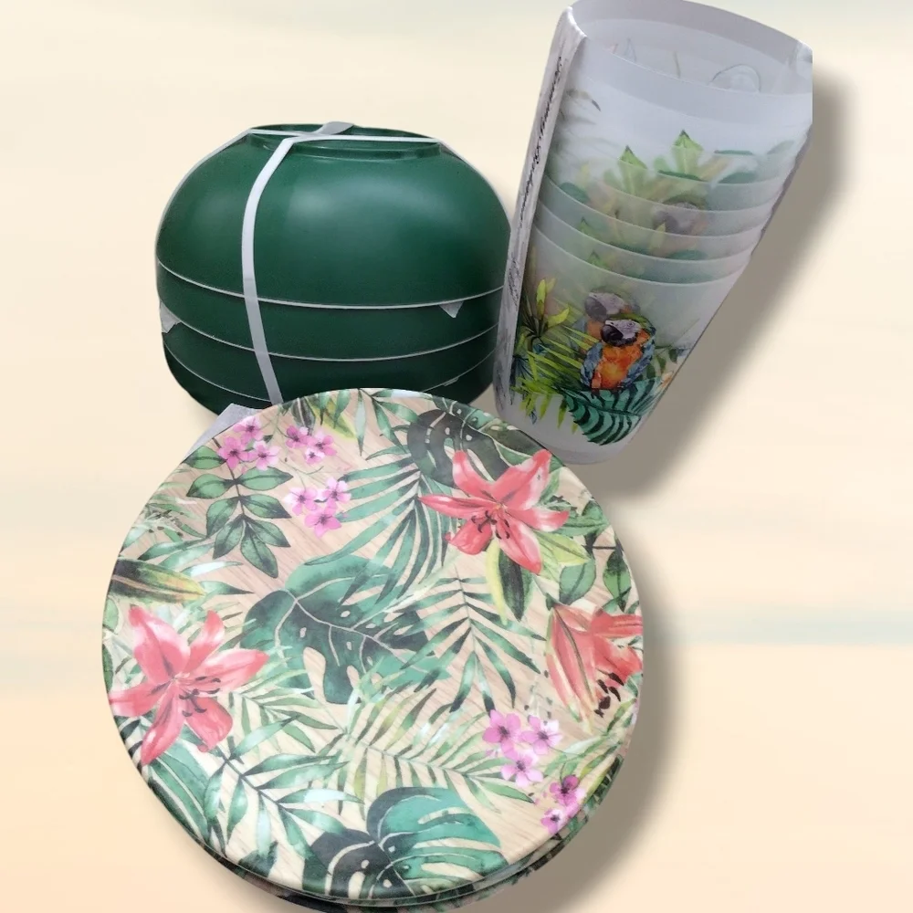 Tommy Bahama Tropical Melamine Dinnerware Set For 4